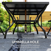 Five Piece Steel Frame Patio Set in Khaki and Black by Outsunny