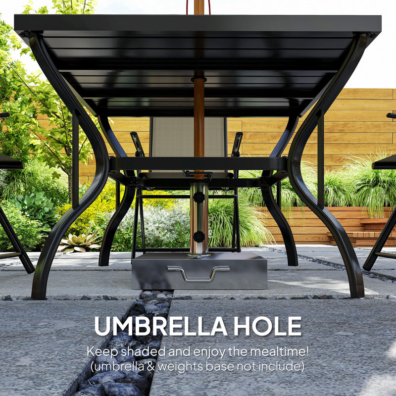 Five Piece Steel Frame Patio Set in Khaki and Black by Outsunny