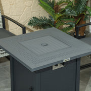 Black 71cm Gas Firepit Table 40000 BTU for Outdoor Heating by Outsunny