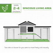 Wooden Chicken Coop with Secure Run and Easy Clean Tray for Small Gardens Grey PawHut