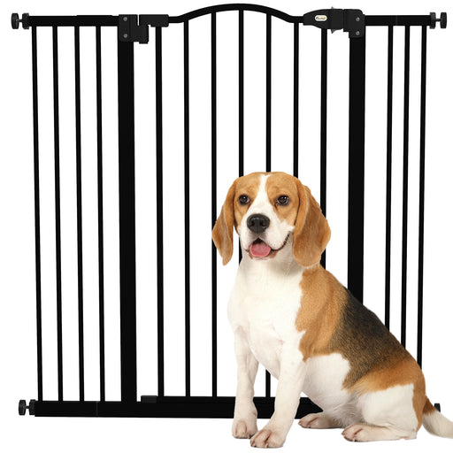 Pressure Fit Dog Stair Gate Auto Close Adjustable Safety Barrier for Doorways Black