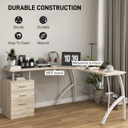 L Shaped Computer Desk With Storage Drawer Home Office Corner Workstation Oak by HOMCOM