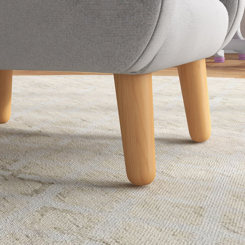 Kids Cloud Shaped Armchair with Wooden Frame and Velvet Upholstery for Toddlers, Grey