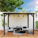 3 x 3m Metal Pergola with UPF 50+ Waterproof Polycarbonate Roof Wall-Mounted or Freestanding by Outsunny