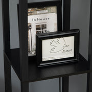 Modern Floor Lamp with Two Shelves for Storage and Display Ideal for Living Room, Black