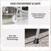 Double Outdoor Bed with Canopy Light Grey Relaxing Garden Lounger by Outsunny