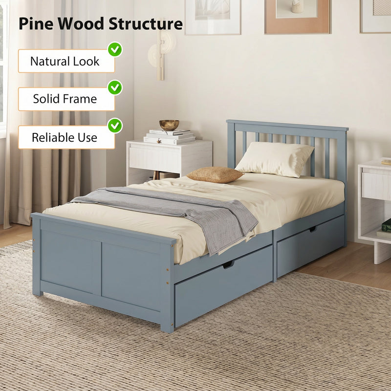 Single Bed Frame with Storage Drawers for Organised Small Bedrooms