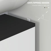 Under Sink Bathroom Cabinet High Gloss White Modern Storage Unit by HOMCOM