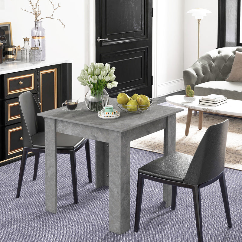 Grey 2 Person Square Dining Table For Small Spaces - Cement Finish - 80 x 80cm