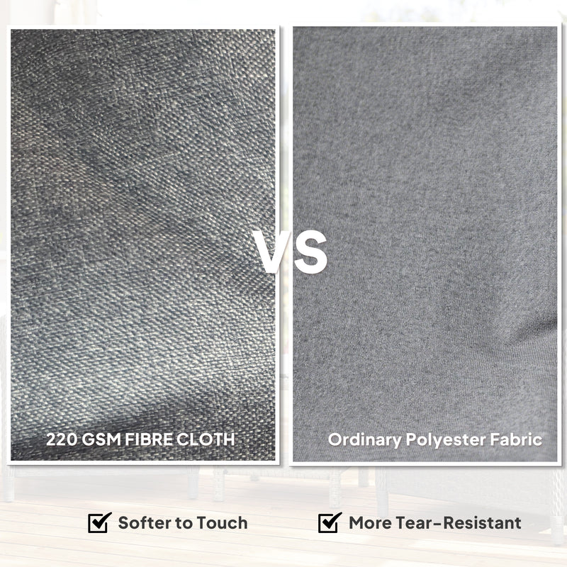 Set of 2 Rattan Garden Chairs with Cushions High Back and Armrests for Outdoor Use, Dark Grey