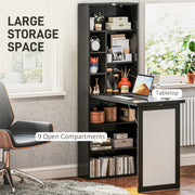 Black Three Part Work Desk with Storage and Writing Board by HOMCOM