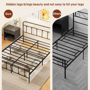 Double Metal Bed Frame with Strong Support for Modern Bedrooms Black