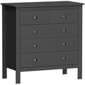 Chest of Drawers with Five Spacious Storage Drawers for Bedroom or Living Room Black AOSOM