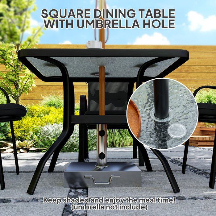 5 Piece Outdoor Patio Dining Set with Cushioned Chairs and Glass Table by Outsunny