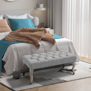 Tufted Upholstered Fabric Bench Seat With Storage For Bedroom Living Room Or Hallway