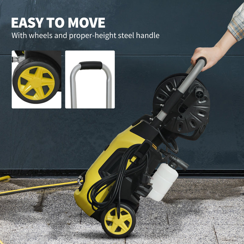 1800W High Pressure Washer 150 Bar with Adjustable Nozzle and 6M Hose for Car and Patio by Outsunny AOSOM