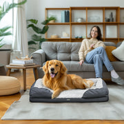 Large Calming Dog Bed with Removable Washable Cover and Anti Slip Base Charcoal Grey