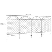 Black Metal Garden Border Fence Set 23ft Rustproof Edging For Flower Beds And Pets