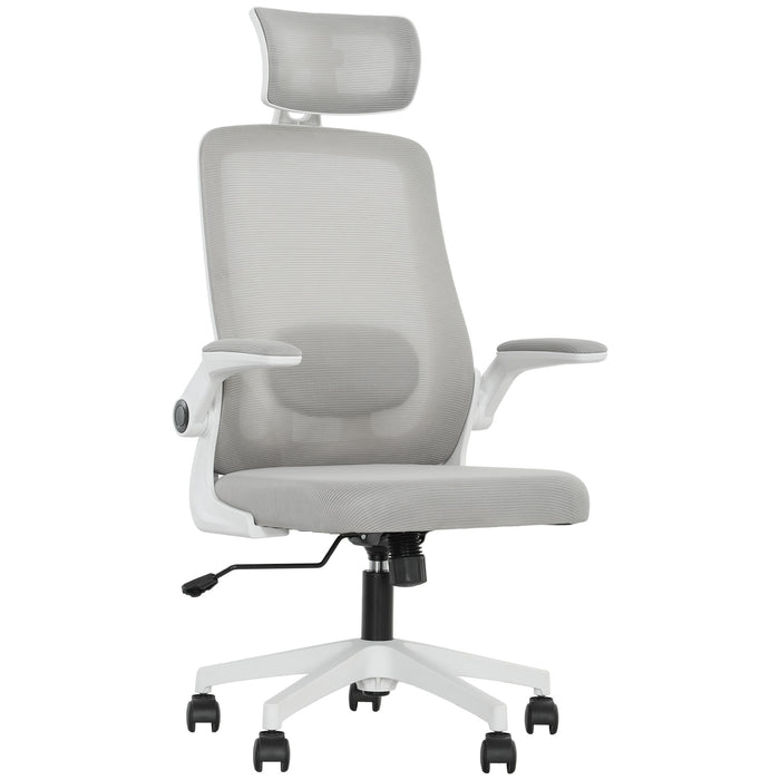 Grey Adjustable Mesh Swivel Office Chair with Ergonomic Design by HOMCOM