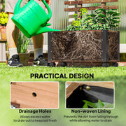 Wooden Raised Garden Bed With Trellis and Wheels for Outdoor Planting Greenhouse Brown Outsunny