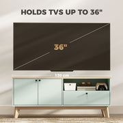 TV Stand with Adjustable Storage and Cable Management for Tidy Living Room Light Green Oak AOSOM
