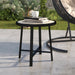 Round Small Garden Table 50.5cm Outdoor Side Table with SPC Tabletop and Metal Frame by Outsunny