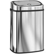50L Touchless Kitchen Rubbish Bin with Motion Sensor Lid for Home or Office Silver