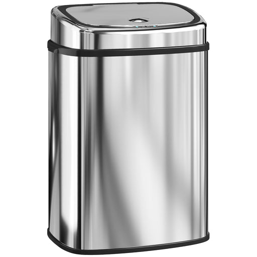 50L Touchless Kitchen Rubbish Bin with Motion Sensor Lid for Home or Office Silver