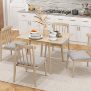 Folding Wooden Dining Table for Small Kitchens Seats 2 to 4 with Drop Leaf Design Natural