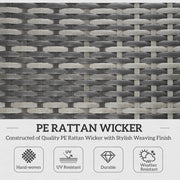 Rattan Folding Sun Lounger with Cushion and Pillow Mixed Grey by Outsunny