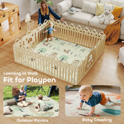 Foldable Reversible Baby Play Mat Waterproof and Soft for Crawling and Tummy Time Animal Print AOSOM
