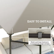 Gazebo Canopy Replacement for 3 x 3 m Frame with Sun and Rain Protection Grey Outsunny