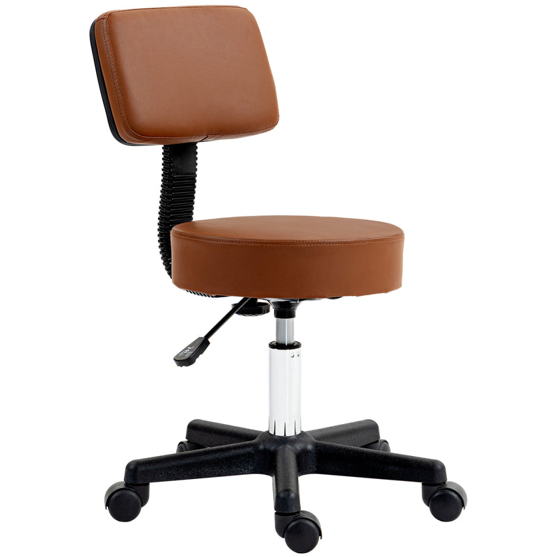 Swivel Salon Chair with Adjustable Height and Padded Seat for Hairdressers Brown