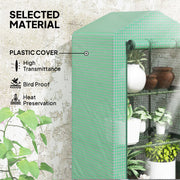3 Tier Portable Mini Greenhouse With Roll Up Door and Shelves For Garden Use Green AOSOM