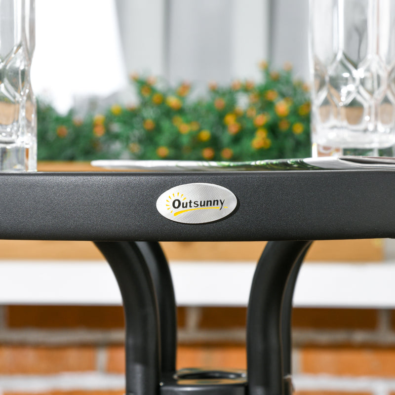 3 Piece Rattan Bistro Set Black Garden Furniture by Outsunny