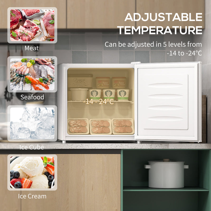 35L Compact Mini Freezer with Adjustable Temperature Control Ideal for Small Spaces White
