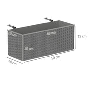 Set of Two Grey Rattan Effect Planters for Garden and Patio by Outsunny