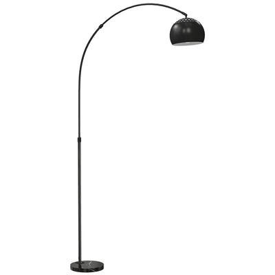 Arched Floor Lamp with Adjustable Head for Reading or Relaxing Black AOSOM