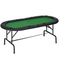 Foldable Poker Table for 8 Players with Cup Holders and Padded Rails Green