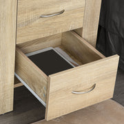 Set of 2 Bedside Tables with Drawers and Raised Base for Bedroom or Lounge Brown