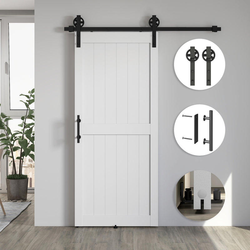 Sliding Barn Door for Quiet Space Saving Access in Kitchens or Utility Rooms White