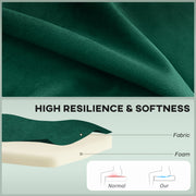 2 Seater Velvet Sofa for Small Spaces with Deep Foam Cushions Dark Green AOSOM
