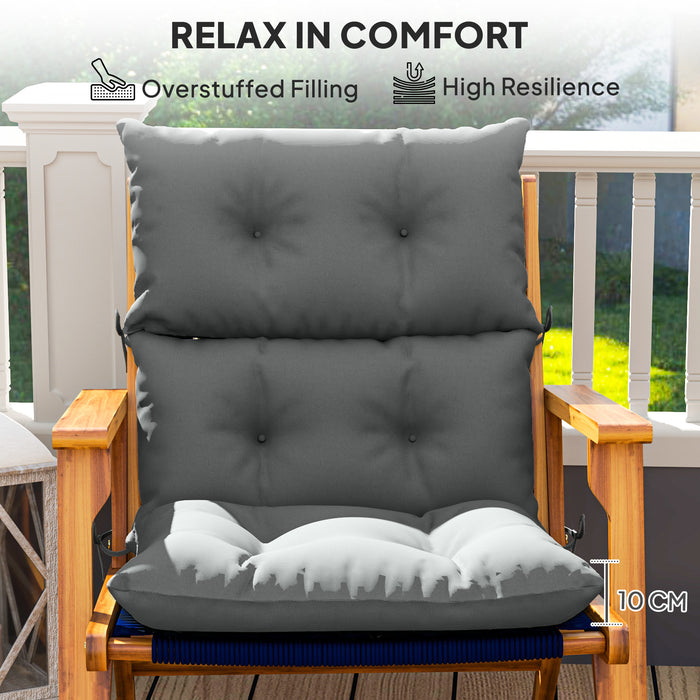 Light Grey Padded Outdoor Seat Cushion 115 x 56 cm by Outsunny