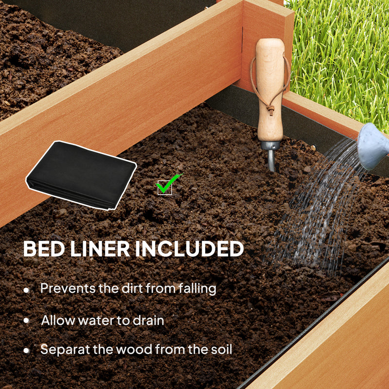 3 Tier Wooden Garden Planter with Trellis for Climbing Plants 95x95x110cm Brown by Outsunny