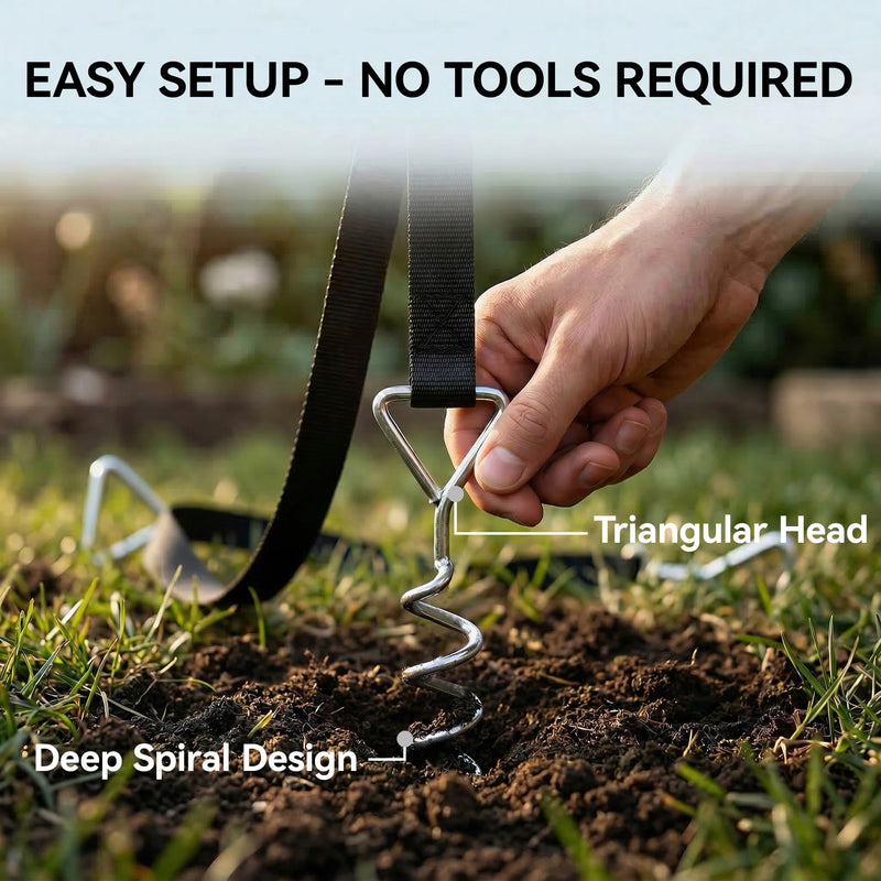 Trampoline Anchor Kit for Securing Outdoor Play Equipment in Windy Weather Silver AOSOM
