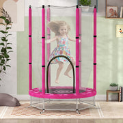 Pink 4.6ft Toddler Trampoline with Safety Net for Indoor and Outdoor Use Ages 3-6 by AIYAPLAY AOSOM