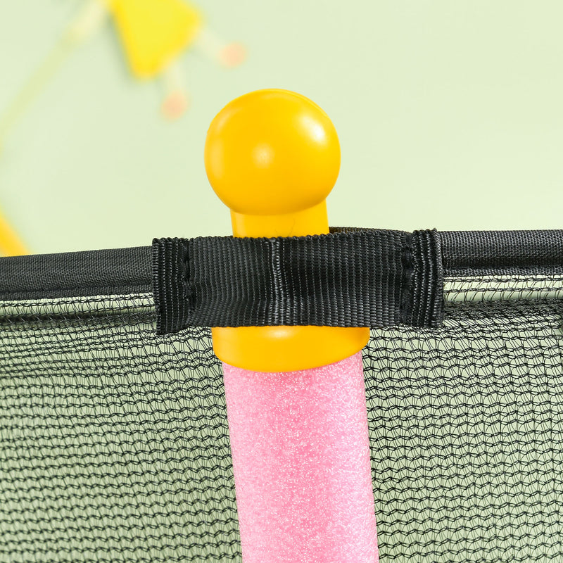 Pink Kids Trampoline with Safety Enclosure for Ages 3-10 by HOMCOM