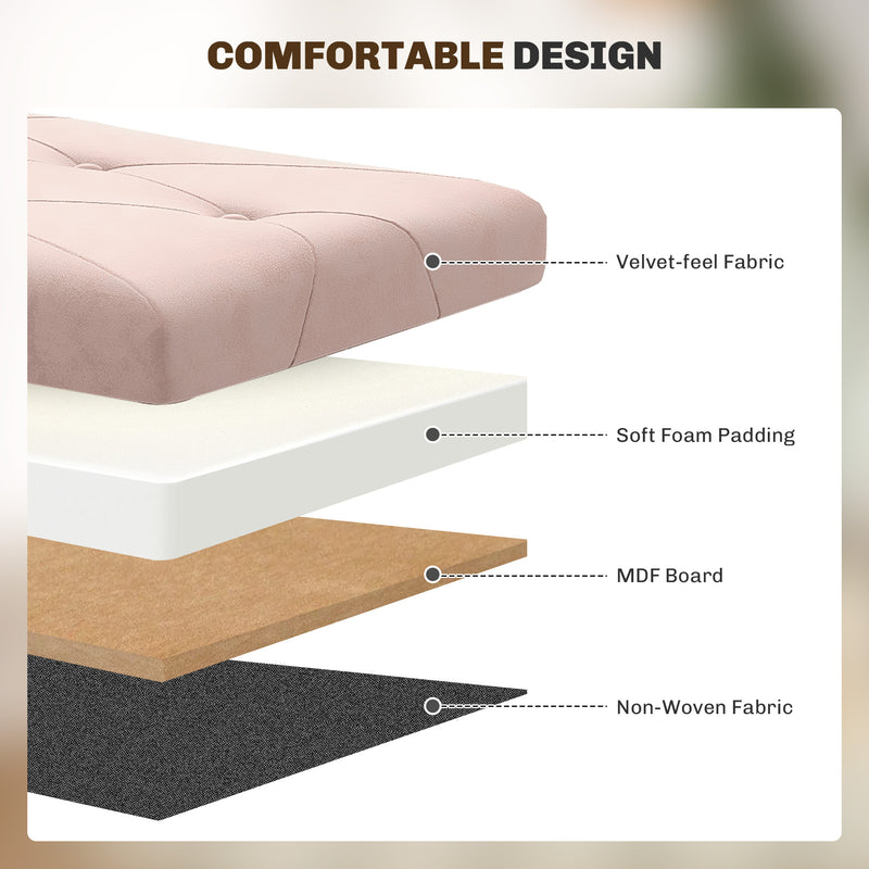 Velvet Storage Ottoman with Hidden Compartment and Foldable Design for Small Spaces