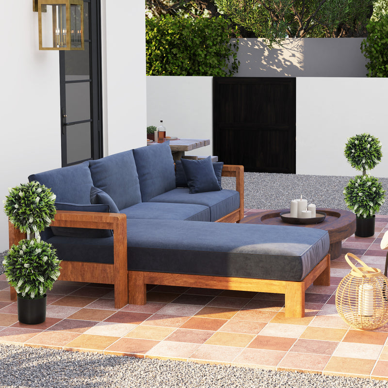 Set of 2 Artificial Ball Trees with White Lavender Flowers 70cm by HOMCOM