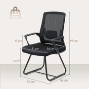 Ergonomic Office Chair with Lumbar Support and Breathable Mesh Back Black AOSOM